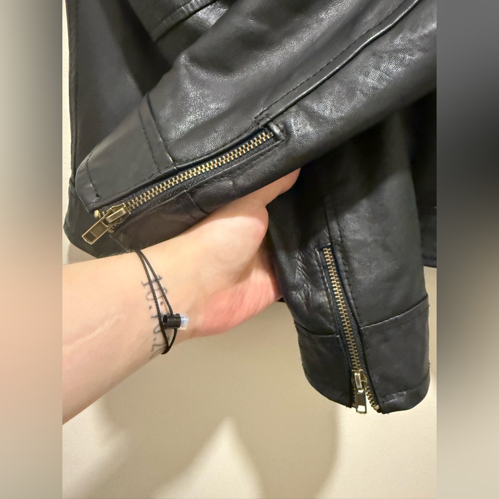 Vera Pelle Black Jacket Made in Italy - Picture 6 of 10